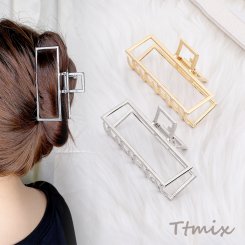 バンスクリップ ヘアアクセサリー 4.2×9cm ロジウム（1ヶ）