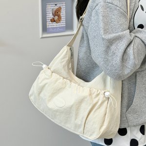 ショルダーバッグ レディース 学生 2way ショルダーバッグ 帆布 ジッパー閉め 韓国風 ins風 シンプル デザイン 夏 カジュアル 普段使い オールマイティ（1ヶ）