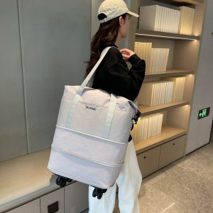 旅行バッグ 大容量 収納 出張 旅行 おしゃれ 軽量 2WAY 耐水 リュック ビジネス キャリーケース ショルダーバッグ （1ヶ）