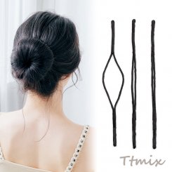 ヘアバンド ミートボールヘッドスタイラー 変幻自在のふわふわ ヘアアクセサリー 長さ約32cm（4ヶ）