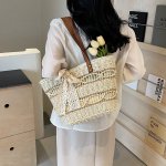 編みバッグ ハンドバッグ ショルダーバッグ レディース トートバッグ 大人 斜め掛け 肩掛けバッグ 通勤バッグ 軽量 鞄 編み バッグ ビーチバッグ（1ヶ）