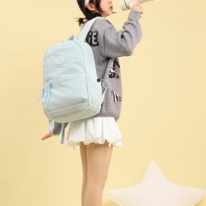 リュックサック 学生用 バックパック 大容量 通学 通勤 ナイロン素材 シンプル カジュアル 男女兼用 森系 韓国風（1ヶ）