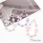 ストラップホルダー 携帯ストラップ付き 肩掛け 首掛け 着脱簡単 落下防止 紛失防止 オーロラカラー（1連）