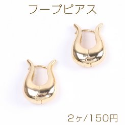 高品質フープピアス フープピアス チューリップ 16×22mm ゴールド（2ヶ）