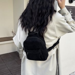 リュックサック レディース 大容量バッグ コーデュロイ生地 韓国風 通勤通学 お出かけ お洒落 可愛い（1ヶ）