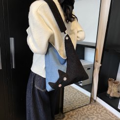 デニムバッグ ショルダーバッグ レディース 手提げバッグ トートバッグ 軽量 軽い 手持ち 肩掛け 軽量 通勤 通学 旅行 普段使い チェーンバッグ（1ヶ）
