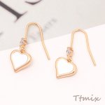 ハートフックピアス レディースピアス おしゃれピアス トレンドピアス 9.5×10mm（1ペア）