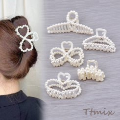 アクリルバンスクリップ ヘアアクセサリー パール風