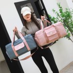 旅行バック ボストンバッグ 旅行かばん カバン 男女兼用 底敷き 修学旅行 小学生 中学生 スポーツ かわいい ポケット 宿泊学習 野外活動 旅行 ジム ヨガ ゴルフ 入院 部活 軽量 大容量１-2泊（1ヶ）