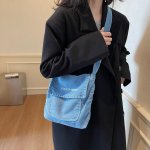 デニムバッグ ショルダーバッグ レディース 手提げバッグ トートバッグ 軽量 軽い 手持ち 肩掛け 軽量 通勤 通学 旅行 普段使い チェーンバッグ（1ヶ）