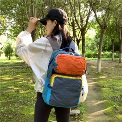リュックサック 学生 通勤 旅行 大容量 軽量 ナイロン レインボーカラー 多巴胺カラー お洒落 新作 使いやすい（1ヶ）
