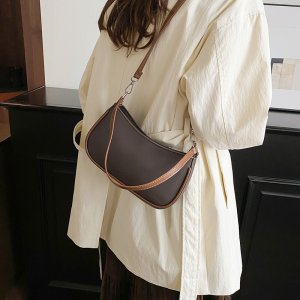 アンダーアームバッグ レディース 2wayショルダーバッグ 三日月シルエット PU 2025秋冬 通勤 お洒落 シンプル 上品（1ヶ）