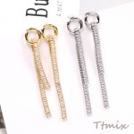 デザインピアス ジルコニアピアス タッセル 12×72mm（1ペア）