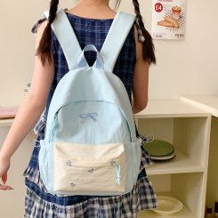 リュックサック 学生女子 リュック 大容量 軽量 ナイロン防水 通学 通勤 短い旅行 お洒落 可愛い 刺繍（1ヶ）