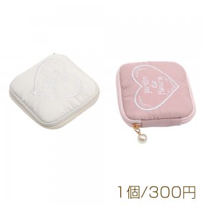 アクセサリーポーチ ミニサイズ 収納ケース 便利な仕切り付き コスメ ジュエリー コンパクトポーチ 約8×8cm（1個）