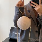 チェーンバッグ ボール ショルダーバッグ 小さい財布 ラインストーン付き レディース 斜めがけ 丸いバッグ 手提げ 肩掛け 彼女 女性 夜会巻き 二次会 披露宴 プレゼント（1ヶ）