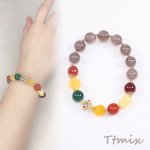 天然石ブレスレット グレーアゲート＆ミックスストーン 10mm（1連）