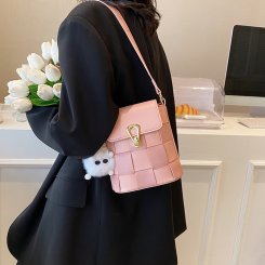 ミニショルダーバッグ レディース バケツバッグ レディースバッグ 2way 無地 ハンドバッグ 大人かわいい PUレザー 肩がけカバン 斜めがけカバン 手提げ おしゃれ（1ヶ）