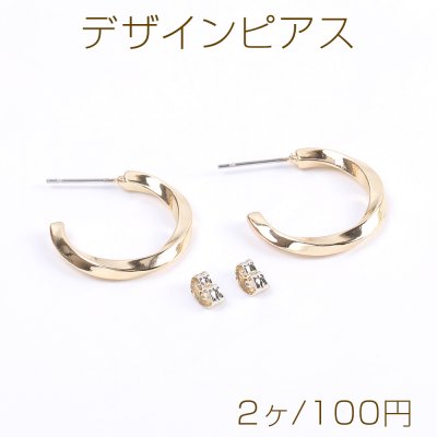 高品質デザインピアス 3×23mm ゴールド（2ヶ）