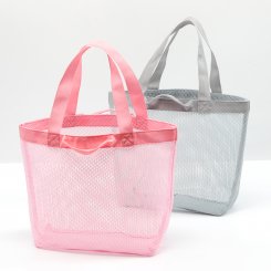 メッシュバッグ 携帯用ハンドバッグ ショッピング ビーチ プール キャンプ 約12×28×40cm（1ヶ）