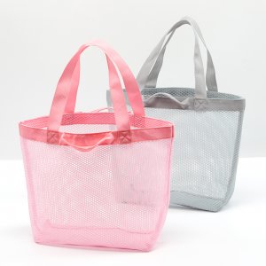 メッシュバッグ 携帯用ハンドバッグ ショッピング ビーチ プール キャンプ 約12×28×40cm（1ヶ）