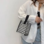 ハンドバッグ a4 ポシェット レディース 縦型 縦 しま PUレザー バケツバッグ シンプル A4 通勤 通学 大人 かわいい おしゃれ きれいめ カジュアル（1ヶ）