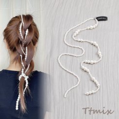 パールチェーン付きヘアコーム ヘアアクセサリー（1連）