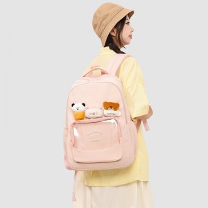 リュックサック 学生 通学 大容量 軽量 PU 素材 2way 痛バッグ 収納 お洒落 かわいい 小清新 デイリーバッグ（1ヶ）