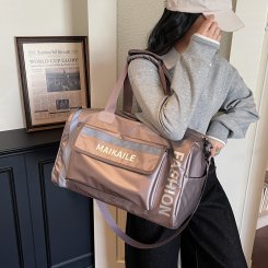 旅行バッグ 通勤 短出張 2way ショルダーバッグ スポーツジム 干湿分離 リバーシブル 反射デザイン PU/オックスフォード 軽量 多機能（1ヶ）