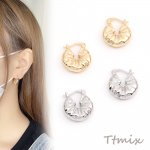 高品質デザインピアス ドーナツのピアス 15×18mm（1ペア）