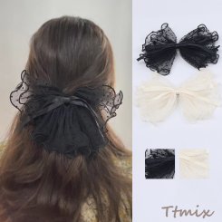 ヘアバレッタ ヘアアクセサリー リボン 13×20cm（1ヶ）