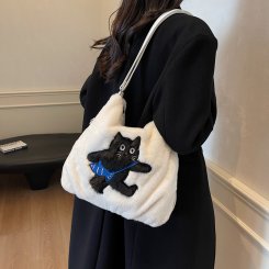 ファーバッグ 2way bag バッグ かわいい ハンドバッグ レディース ファーバッグ ショルダーバッグ もこもこ ふわふわ 冬 肩掛け 鞄 （1ヶ）