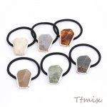 マーブルカラーカボションヘアゴム（1ヶ）