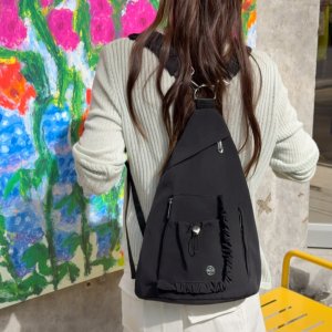 レディースリュック 学生・若い女性向け 2wayハンドバッグ 小型 ナイロン製 ファスナー開閉 2026新作 軽量 スマホ収納可 通学 通勤 カレッジ風 可愛い おしゃれ（1ヶ）