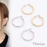 デザインチタンピアス ツイストフープピアス 3.7×28mm（2ヶ）