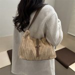 トートバッグ レディース 大容量 ショルダー 2way コーデュロイ 通勤 秋冬 お洒落 ファッション（1ヶ）