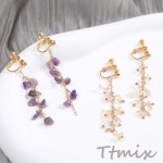 デザインイヤリング さざれタッセルイヤリング ゴールド（1ペア）