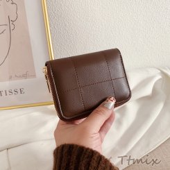 二つ折り財布 財布 レディース ミニ財布 ツートンカラー バイカラー PUレザー ラウンドファスナー スキミング防止 小さい 小さめ おしゃれ シンプル コンパクト ウォレット 小銭入れ 大人 かわいい カード 大容量 ギフト プレゼント（1ヶ）