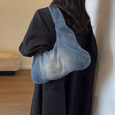 ショルダーバッグ デニム バッグ 2way レディース トートバッグ BAG 肩掛け ジッパー付き（1ヶ）