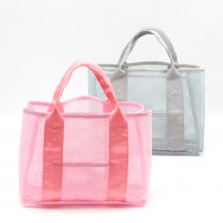 メッシュバッグ 携帯用ハンドバッグ ショッピング ビーチ プール キャンプ 約13×25×38cm（1ヶ）