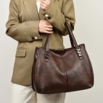 トートバッグ レディース 2way バッグ 大容量 PU素材 通勤 通学 お洒落 マルチ収納 2026トレンド（1ヶ）