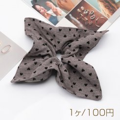 シュシュ ハート模様 ブラウン系 髪飾り 髪留め ヘアゴム ヘアアクセサリー（1ヶ）
