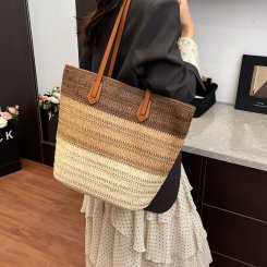 ショルダーバッグ レディース 2way バッグ 大容量 草編み素材 通勤 旅行 2026年夏 おしゃれ 実用的（1ヶ）