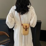 スマホショルダー カバン レディース 大人 かわいい ミニ 斜め掛けバッグ 斜めがけ 手提げ 縦型 巾着 ポシェット 水筒入り（1ヶ）