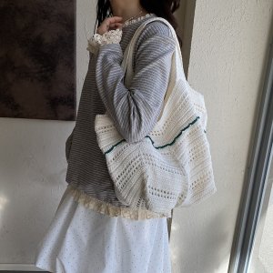 2wayバッグ レディース トートバッグ メッシュ 編み込み 大容量 通勤 海辺リゾート お洒落 お出掛け（1ヶ）