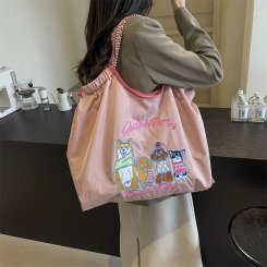 トートバッグ エコバッグ 大容量 A4 手さげカバン レディース ナイロンバッグ 女性 ファッション シンプル 買い物 通学（1ヶ）