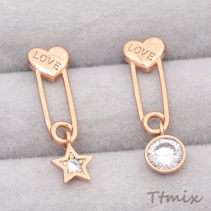 安全ピンモチーフピアス レディースピアス おしゃれピアス トレンドピアス 7×27mm（1ペア）