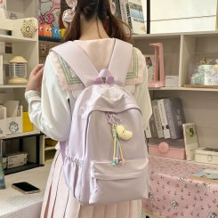 リュックサック 女子高生 女子中学生 レディース バックパック 大容量 ナイロン製 ファスナー開閉 通学 通勤 ショッピング 韓国インス風 可愛い 丈夫 耐摩耗（1ヶ）