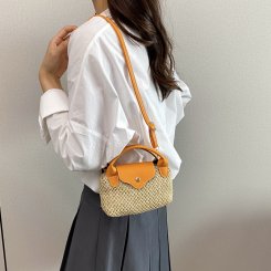 ショルダーバッグ レディース 2way トートバッグ 草編み キャンバス 小物入れ 通勤 通学 お出かけ カジュアル おしゃれ プレゼント かわいい 母の日（1ヶ）