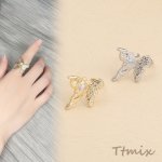 デザインリング 指輪 ジルコニアリング 蝶 幅約22mm（1ヶ）
